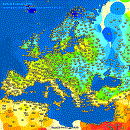Minimum temperature in Europe