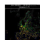 Current temperature in Europe