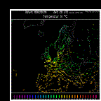 Actuele temperatuur in Europa