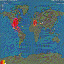 Map of lightning in the world