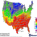 Air temperature in the USA now