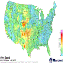 Windgeschwindigkeit in den USA