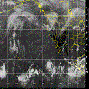 Infrared image of the Pacific Ocean (east)