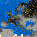 Bewolking in octs nu in Europa