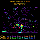 Lightning map in Europe